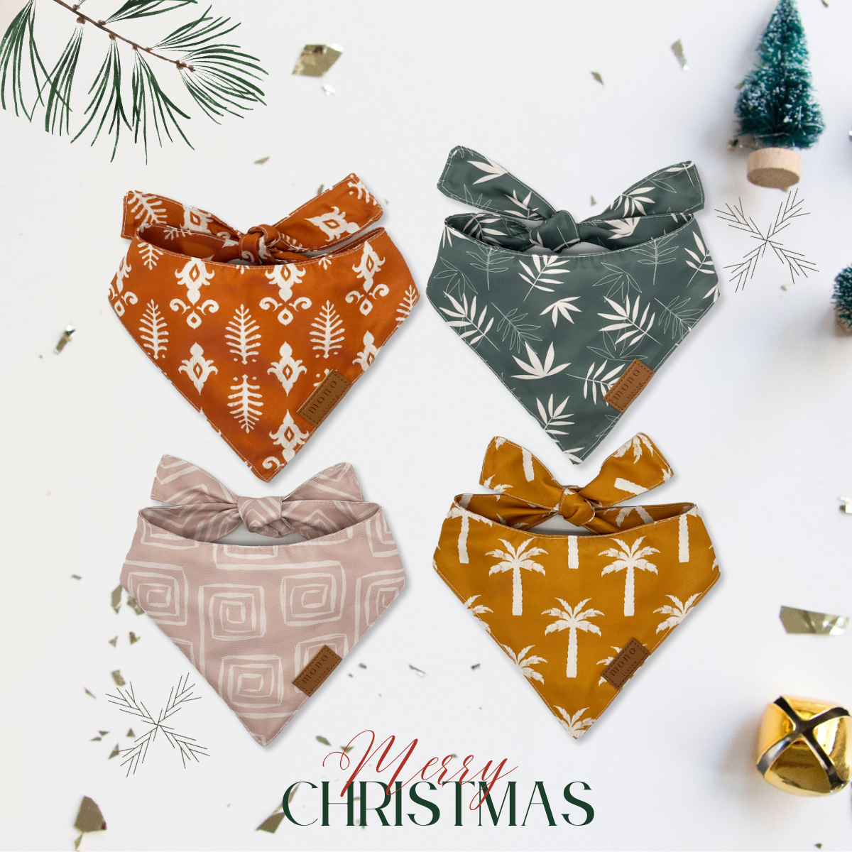 Dog Bandanas 4 Pack - Holiday Set