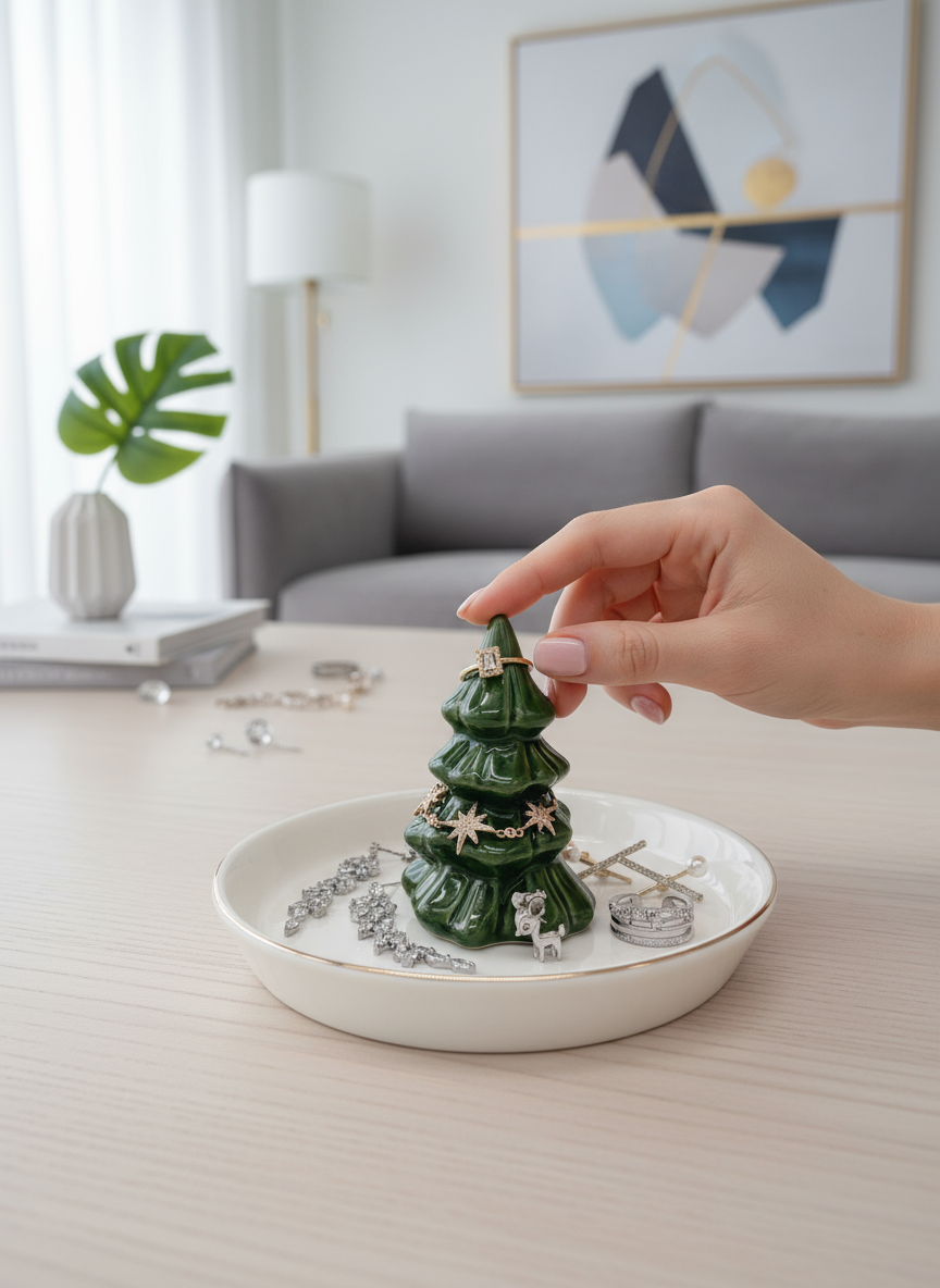 Forest Green Tree Holder