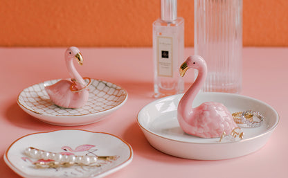 Flamingo Ring Holder (Gold Dish)